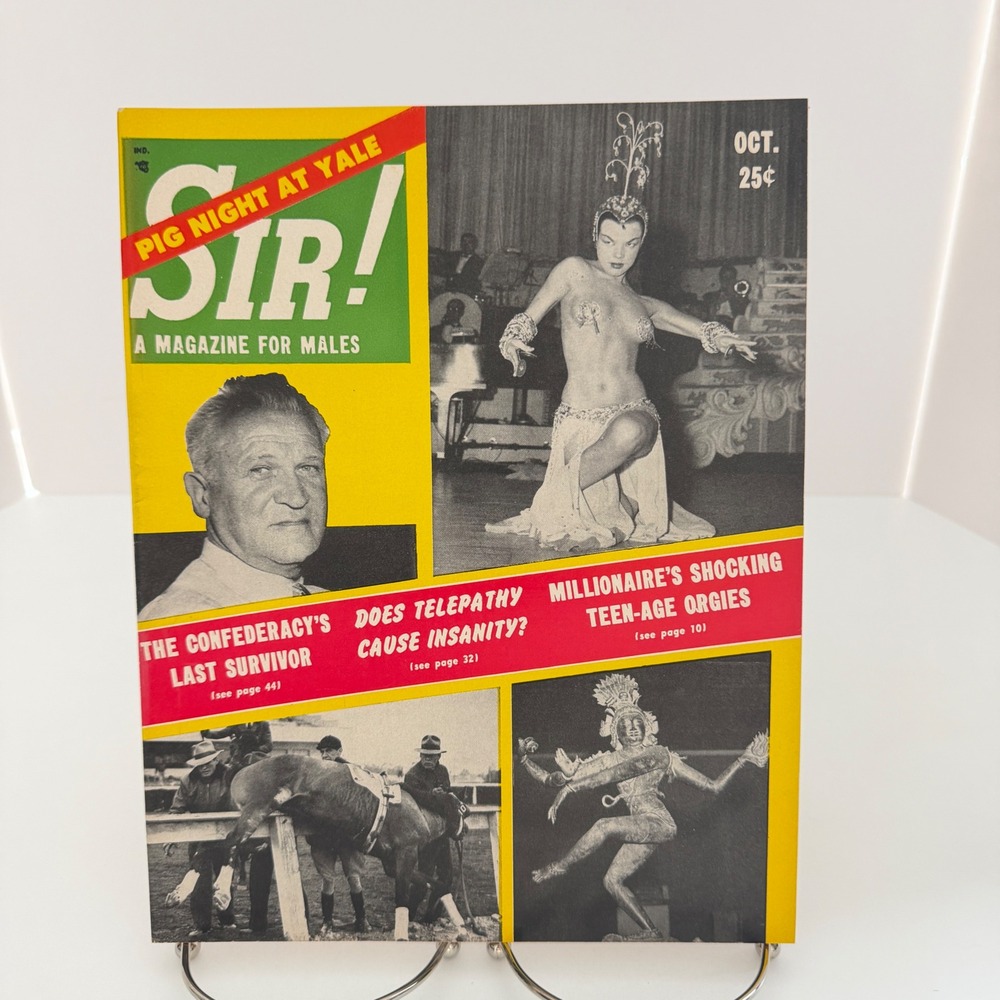 Sir! Magazine October 1955 Pig Night at Yale Men's Pulp Vintage